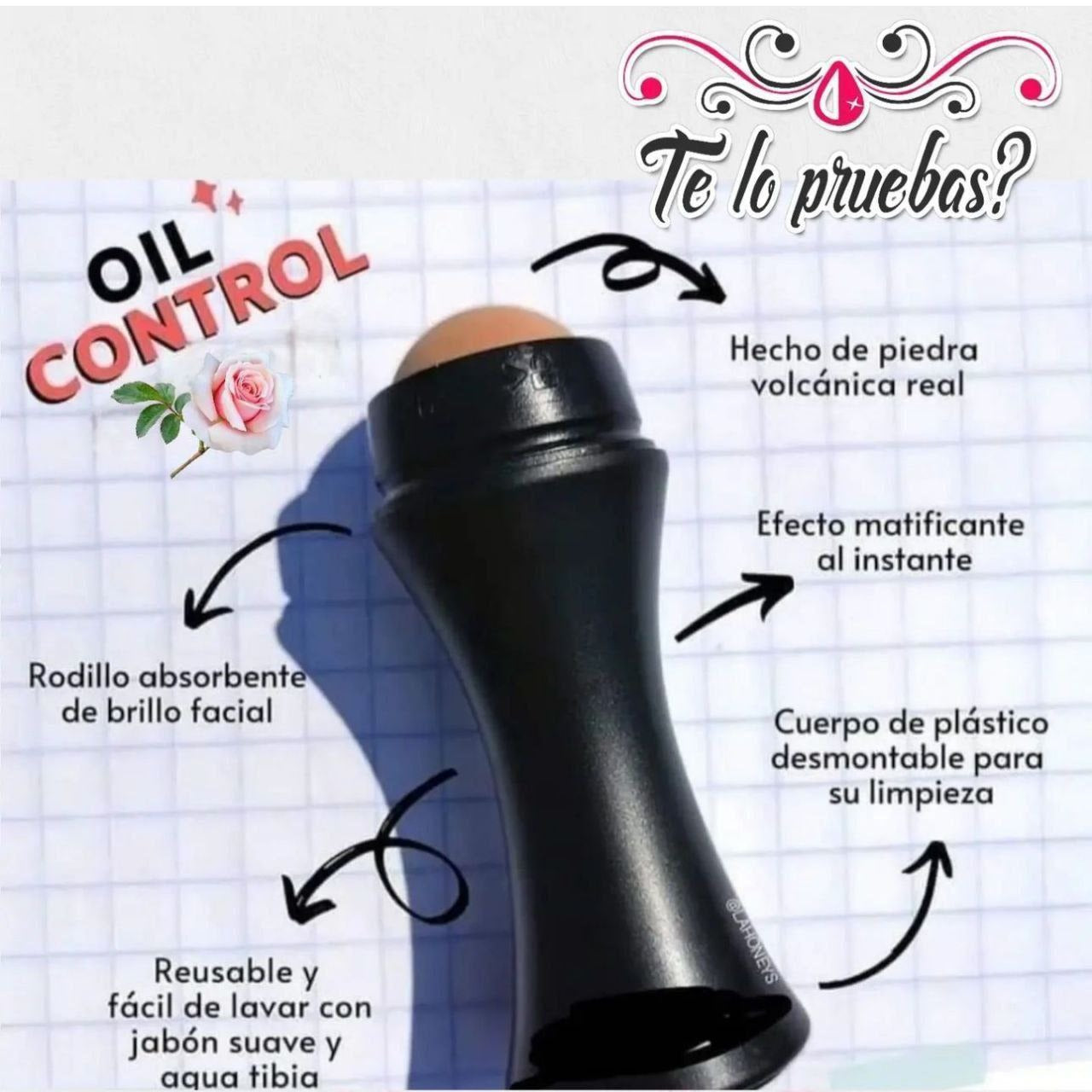 Rodillo volcánico absorbente de aceite.